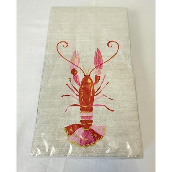 Other - NWT Molly Rex Lobster Beige Linen 3 Ply Decorative Guest Towel 13x15.75